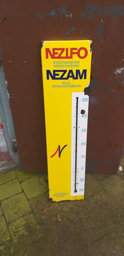 Uniek vondst oude grote  emaille  thermometer, Verzamelen, Merken en Reclamevoorwerpen, Ophalen of Verzenden