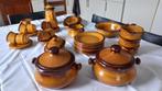 Bruin aardewerk servies van s’clement made in France, Antiek en Kunst, Ophalen