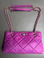 DKNY FCHSIA DOORGESTIKTE STIKSELS ECHT LEREN CROSSBODY TAS, Sieraden, Tassen en Uiterlijk, Tassen | Schoudertassen, Overige merken