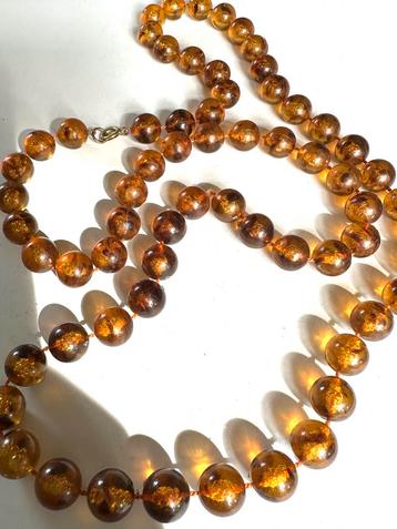 Vintage Amberkleurige Acryl Ketting beschikbaar voor biedingen