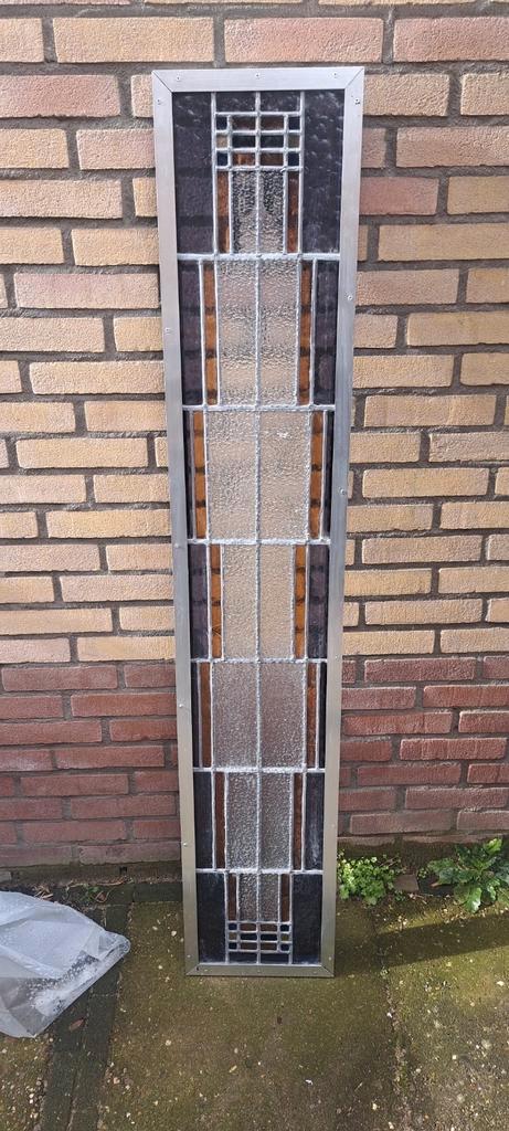 Prachtig glas in lood raam met een afmeting van 28 cm breed, Antiek en Kunst, Antiek | Overige Antiek, Ophalen