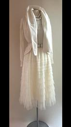 Pauw 2 exclusief jasje kanten mouw + tule rok creme, Verzenden, Zo goed als nieuw, Maat 38/40 (M), Beige