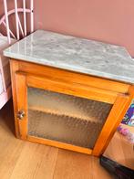 Vintage Bruynzeel kastjes (2 stuks) met marmer blad, Ophalen, Gebruikt, 45 tot 65 cm, Minder dan 55 cm