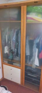 Houten kast met glazen deuren en lades, Gebruikt, Met deur(en), Glas, Ophalen of Verzenden