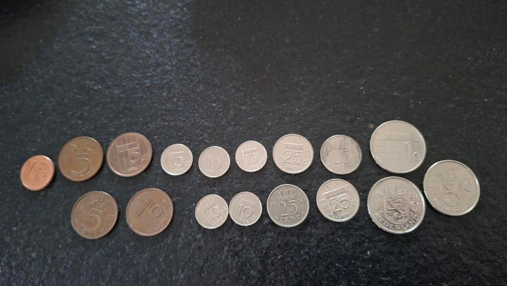 Guldens, kwartjes, dubbeltjes, stuivers en 1 cent, Postzegels en Munten, Munten | Nederland, Ophalen of Verzenden, Koningin Juliana