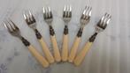 6 Brocante Gebakvorkjes <>Taartvorkjes <> Buffetvorkjes 15cm, Ophalen of Verzenden, Zo goed als nieuw, Rvs of Chroom