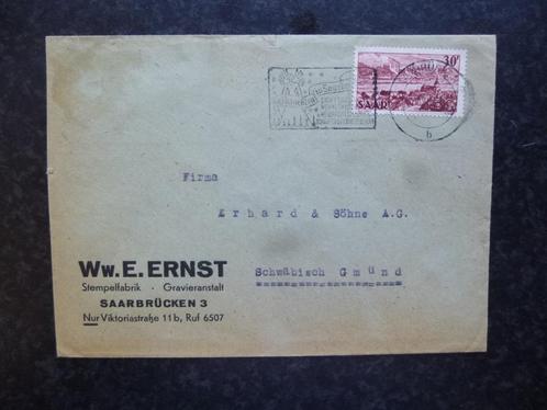 DUITSLAND  SAARLAND zegel 285 enkel frankering op brief 1951, Postzegels en Munten, Brieven en Enveloppen | Buitenland, Brief
