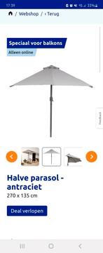 balkon parasol met voet., Tuin en Terras, Parasols, Ophalen, Zo goed als nieuw