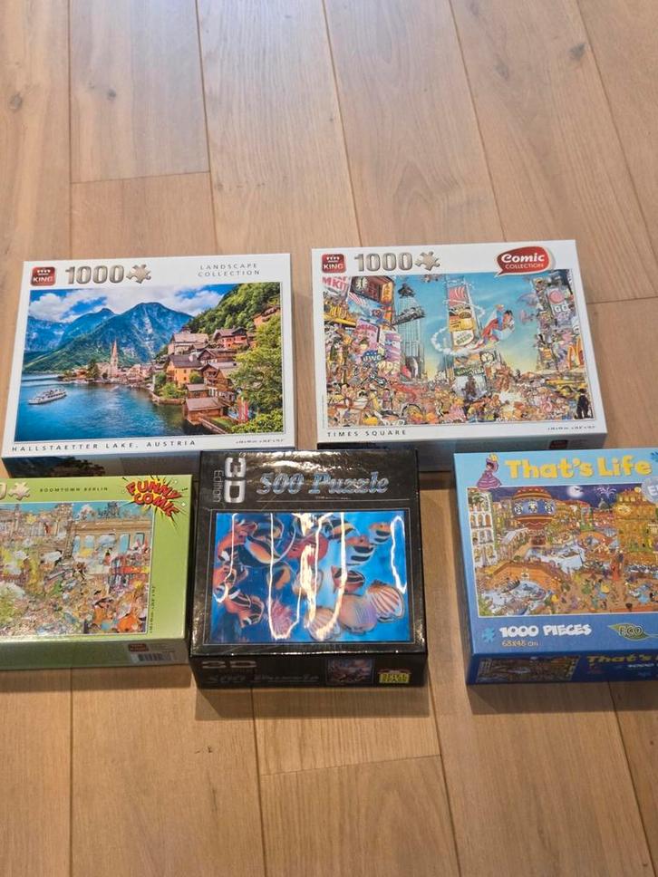 Diverse Puzzel Collectie - 5 Stuks, Hobby en Vrije tijd, Denksport en Puzzels, Gebruikt, 500 t/m 1500 stukjes, Ophalen of Verzenden
