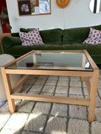 Salontafel Vierkant 70x70 Hout/Glas, Ophalen, Gebruikt, Vierkant, 50 tot 100 cm