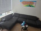 Hoekbank met lounge, L vorm bank, antraciet,, Ophalen, Gebruikt, Stof, Strak, design
