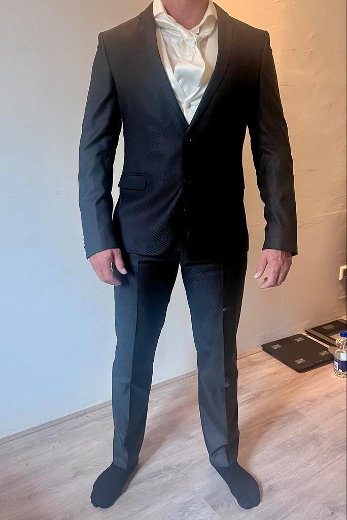 Trouwpak / Formeel Pak - Maat 48/50 (M), Kleding | Heren, Kostuums en Colberts, Zo goed als nieuw, Maat 48/50 (M), Zwart, Ophalen of Verzenden