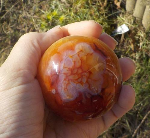Carneool bol - ø 6 cm., Verzamelen, Mineralen en Fossielen, Mineraal, Ophalen of Verzenden