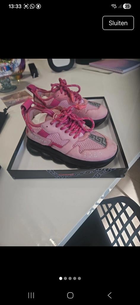 Versace Chain Reaction 2.0 Sneakers - Maat 37 - Roze, Ophalen of Verzenden, Versace, Roze, Sneakers of Gympen