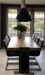 Leren eetkamerstoelen (8), Huis en Inrichting, Ophalen, Gebruikt, Zwart, Leer