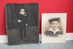 2 oud grote foto kinderen jongen kostuum zeeman 1900, Ophalen of Verzenden