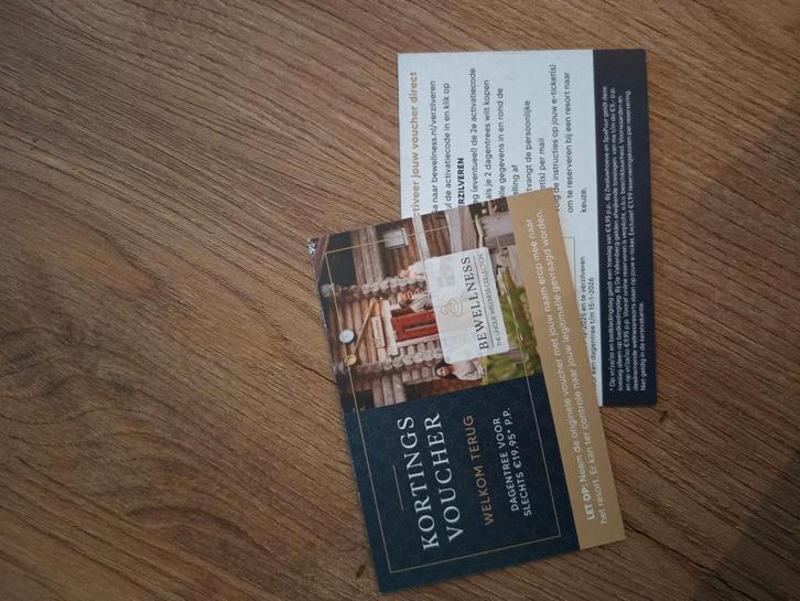 Kortingkaartjes sauna o.a. Veluwse Bron, Tickets en Kaartjes, Kortingen en Cadeaubonnen, Twee personen, Spa of Sauna, Kortingsbon