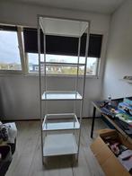 VITTSJÖ stellingkast – wit/glas, Ophalen, Zo goed als nieuw