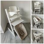 Stokke Tripp Trapp wit+babyset,newbornset evt.tray en kussen, Stoelverkleiner, Ophalen of Verzenden, Zo goed als nieuw, Stokke Tripp Trapp