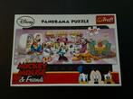 Mickey Mouse Panorama Puzzel - 160 stukjes, Ophalen of Verzenden, Meer dan 50 stukjes, Zo goed als nieuw, 4 tot 6 jaar