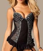 Sexy jarretel jurkje Besired Maat M, Kleding | Dames, Verzenden, Zwart