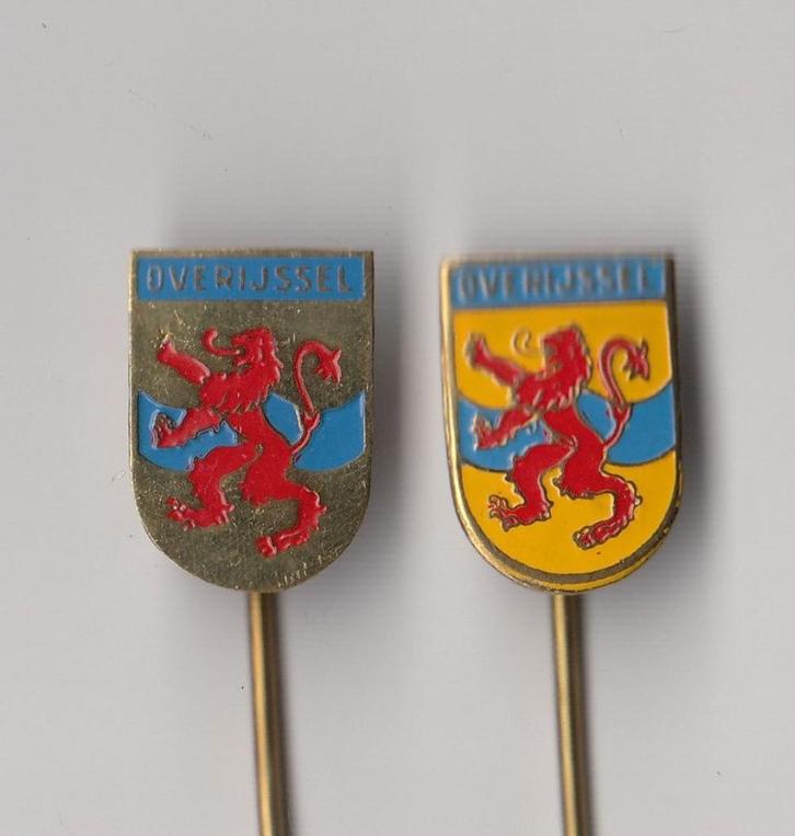 Overijssel Provincie wapen speldjes, Verzamelen, Speldjes, Pins en Buttons, Gebruikt, Speldje of Pin, Overige onderwerpen, Ophalen of Verzenden