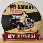 My garage my rules uitgesneden metalen wandbord, Ophalen of Verzenden, Nieuw