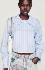 SANDRO GESTREEPTE BLOUSE RUCHES, MAAT 36 (NEW €195)💖💖💖, Kleding | Dames, Overige kleuren, Sandro, Ophalen of Verzenden, Zo goed als nieuw