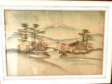 Japans Schilderij op Zijde - Mt Fuji beschikbaar voor biedingen