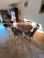Eettafel met 5 stoelen - Hout, Huis en Inrichting, Tafels | Eettafels, Ophalen, Gebruikt, 100 tot 150 cm, Eikenhout