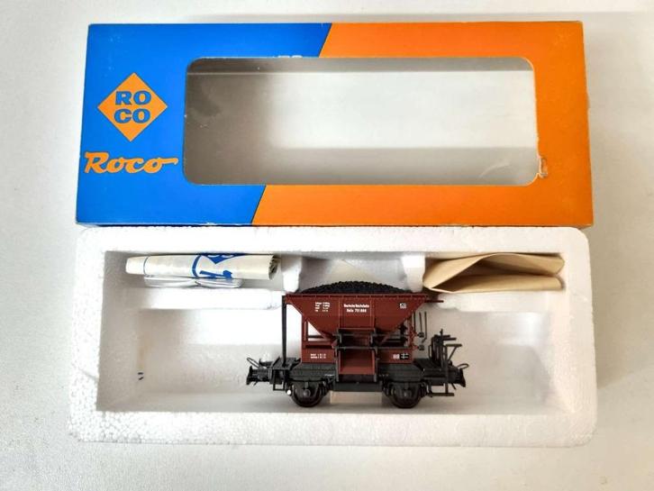 Roco 4334C - Zelflosser met kolenlading van de DRG, Hobby en Vrije tijd, Modeltreinen | H0, Zo goed als nieuw, Wagon, Gelijkstroom