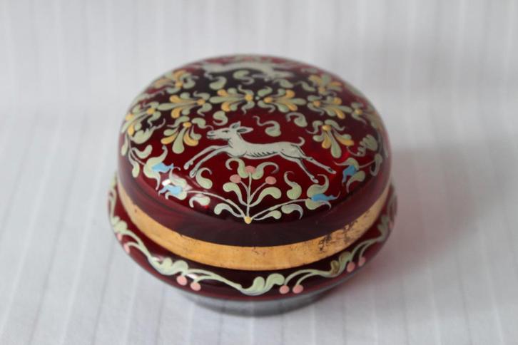 Antiek Salviati Moser Art glas sieradendoos c 1900, Antiek en Kunst, Antiek | Glas en Kristal, Ophalen of Verzenden