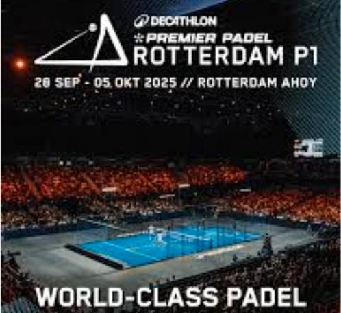2 tickets voor premier padel finale Rotterdam, Tickets en Kaartjes, Sport | Overige, Twee personen, Oktober