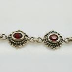 Ketting, echt zilver met granaat, Ophalen of Verzenden, Zo goed als nieuw, Zilver