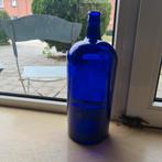 Blauwe glazen fles, Blauw, Ophalen of Verzenden, Minder dan 50 cm, Glas