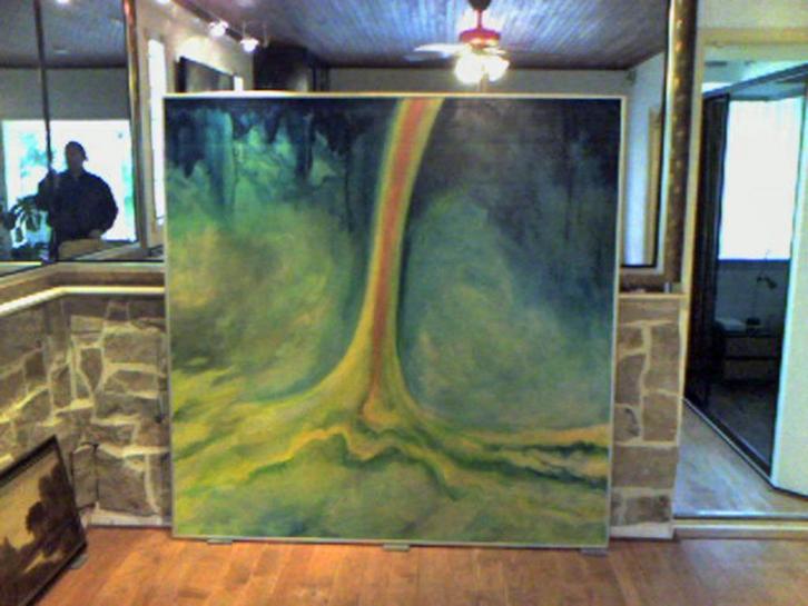 schilderij acryl/olieverf 200cm/200cm, wiecher slothouber, Antiek en Kunst, Kunst | Schilderijen | Modern, Ophalen of Verzenden