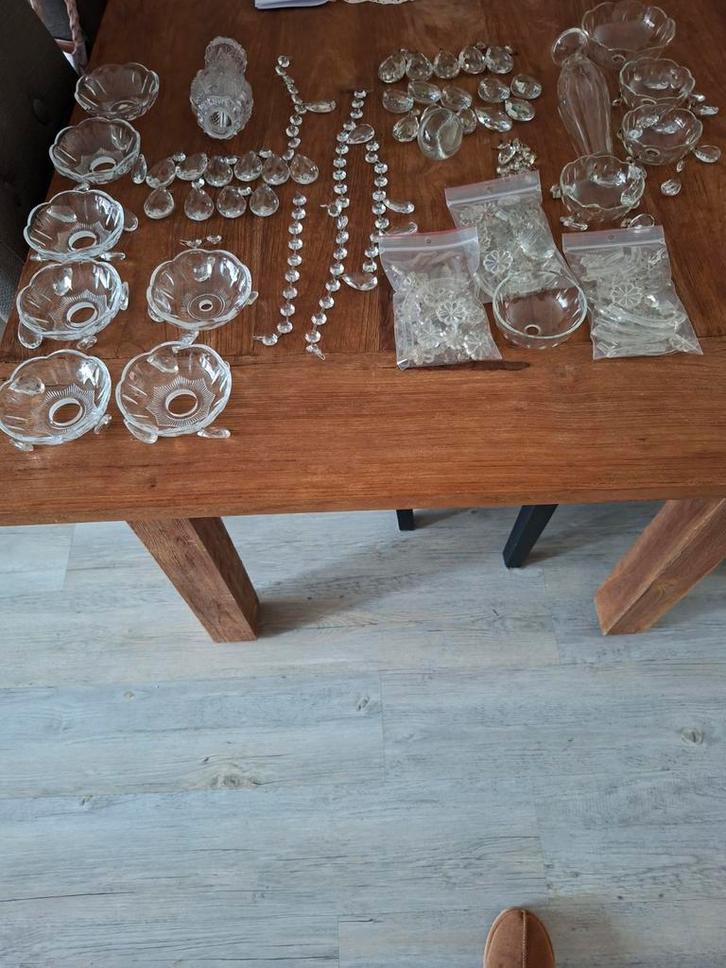 Kristal pegels kroonluchter, Antiek en Kunst, Antiek | Glas en Kristal, Ophalen