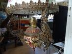 Antieke olielamp opaalglas katrollen romantische stijl 140cm, Antiek en Kunst, Ophalen of Verzenden