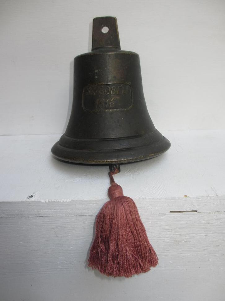 Antieke bronzen scheepsbel anno 1916 SK Goben gemerkt, Antiek en Kunst, Antiek | Koper en Brons, Brons, Ophalen of Verzenden