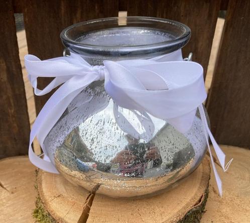 WINDLICHT ZILVER SPATTER BOL HOOG 12 CM NIEUW, Huis en Inrichting, Woonaccessoires | Kandelaars en Kaarsen, Nieuw, Minder dan 25 cm