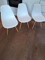 3 Witte Eetkamerstoelen - Eames Look-A-Like, Huis en Inrichting, Stoelen, Eames Vitra Look-A-Like, Gebruikt, Drie, Wit
