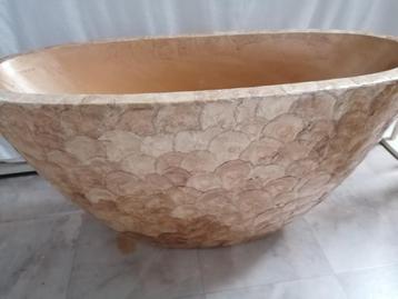 Grote schelpen pot Erik kuster stijl brons/goud beschikbaar voor biedingen