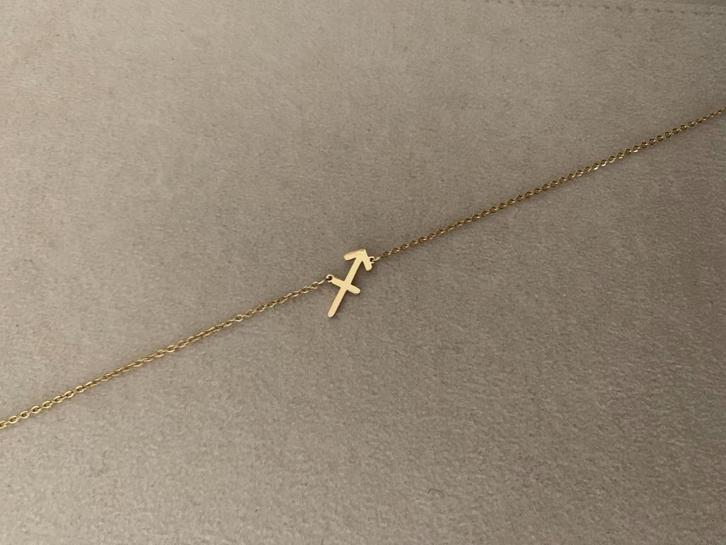 Gouden ketting met sterrenbeeld bedel Boogschutter verguld, Sieraden, Tassen en Uiterlijk, Kettingen, Nieuw, Goud, Met hanger