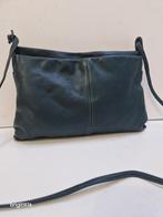 Turquoise leren schoudertas.Made in Italy., Ophalen of Verzenden, Zo goed als nieuw, Blauw, Schoudertasje