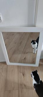 Rechthoekige spiegel - wit, Huis en Inrichting, Woonaccessoires | Spiegels, Ophalen, Zo goed als nieuw, Rechthoekig, Minder dan 100 cm