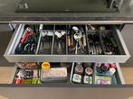 Moderne Mat antraciet hoekkeuken incl Aeg APPRT GEDEMONTEERD, Hoekkeuken, Ophalen of Verzenden, Zo goed als nieuw, Greeploos