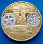 Slovenië euro 2008 - "Eerste slag van de Eurolanden"  Vergul, Postzegels en Munten, Penningen en Medailles, Brons, Buitenland