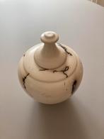 Dekselpot met paardenhaar Raku keramiek porseleinen pot deco, Ophalen of Verzenden