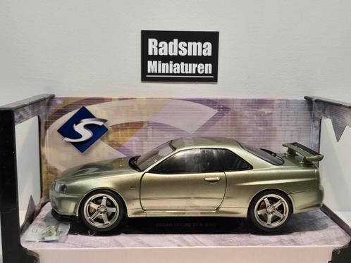 Nissan Skyline GT-R R34 - Metallic groen - 1:18 Solido, Hobby en Vrije tijd, Modelauto's | 1:18, Nieuw, Auto, Solido, Ophalen of Verzenden