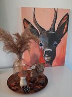 Set schilderij+onderblad met decoratie, Ophalen of Verzenden, Rond, Overige materialen